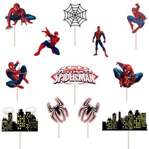 Set accesorii brioșe/ tort, 12 buc, tematica Spiderman, Photo Paper Glossy imagine