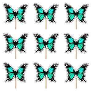 Set accesorii brioșe/ tort, 30 buc, tematica Fluturi Tip 1, Photo Paper Glossy imagine