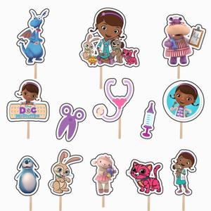 Set accesorii brioșe/ tort, 13 buc, tematica Doctorita Plusica, Photo Paper Glossy imagine