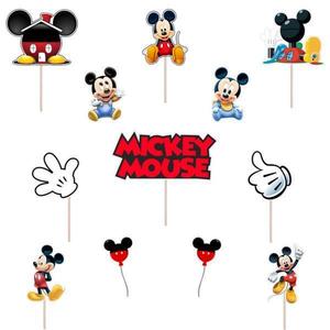 Set accesorii brioșe/ tort, 14 buc, tematica Mickey Mouse Tip 1, Photo Paper Glossy imagine
