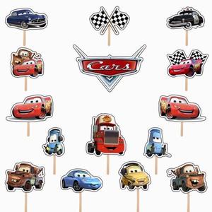 Set accesorii brioșe/ tort, 15 buc, tematica de Cars - Fulger McQueen, Photo Paper Glossy imagine