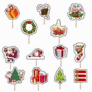 Set accesorii brioșe/ tort, 13 buc, tematica Craciun Model 4, Photo Paper Glossy imagine