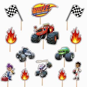 Set accesorii brioșe/ tort, 13 buc, tematica de Blaze and the Monster Machines, Photo Paper Glossy imagine