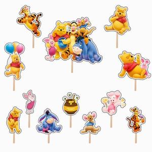 Set accesorii brioșe/ tort, 12 buc, tematica de Winnie the Pooh, Photo Paper Glossy imagine