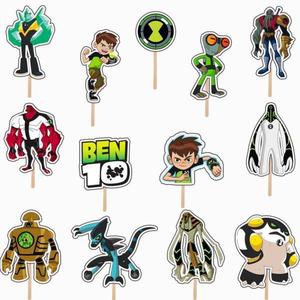 Set accesorii brioșe/ tort, 13 buc, tematica de Ben 10, Photo Paper Glossy imagine