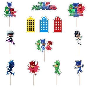 Set accesorii brioșe/ tort, 13 buc, tematica Eroii in Pijama/ PJMasks, Photo Paper Glossy imagine