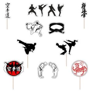 Set accesorii brioșe/ tort, 11 buc, tematica Karate, Photo Paper Glossy imagine