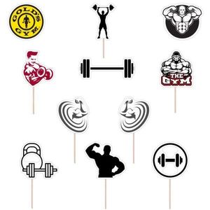 Set accesorii brioșe/ tort, 11 buc, tematica Gym/ Sala de sport, Photo Paper Glossy imagine