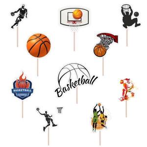 Set accesorii brioșe/ tort, 10 buc, tematica Basketball, Photo Paper Glossy imagine