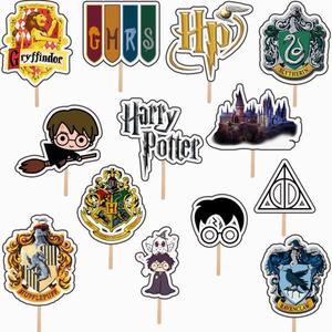 Set accesorii brioșe/ tort, 13 buc, tematica Harry Potter, Photo Paper Glossy imagine