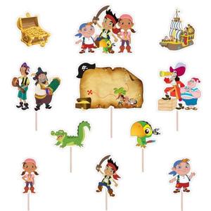 Set accesorii brioșe/ tort, 11 buc, tematica Pirati, Photo Paper Glossy imagine
