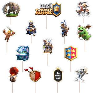 Set accesorii brioșe/ tort, 13 buc, tematica Clash Royale, Photo Paper Glossy imagine