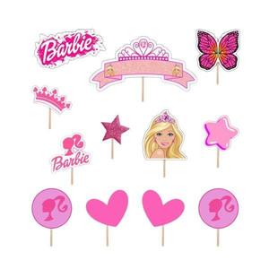 Set accesorii brioșe/ tort, 11 buc, tematica Barbie Tip 6, Photo Paper Glossy imagine