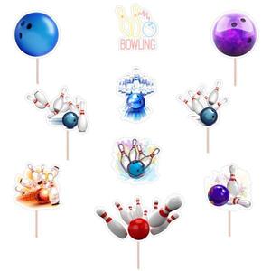 Set accesorii brioșe/ tort, 10 buc, tematica Bowling, Photo Paper Glossy imagine