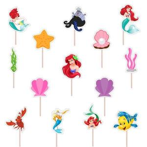 Set accesorii brioșe/ tort, 12 buc, tematica Ariel, Photo Paper Glossy imagine