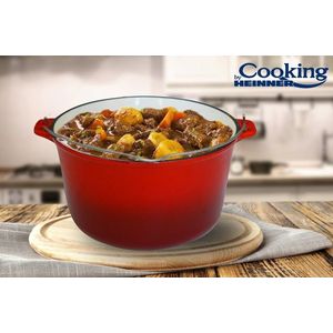 Ceaun din fonta emailata, Cooking by Heinner, 25x14 cm, 5 L, rosu imagine