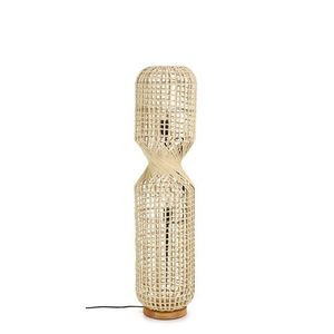 Lampadar Malabo, Bizzotto, D25x104 cm, 2 x E27, 40W, metal/hartie impletita, bej imagine