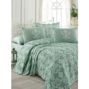 Set cuvertura pique Single, Pure - Water Green v2, EnLora Home, Bumbac imagine