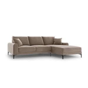 Coltar dreapta, Madara, Mazzini Sofas, 5 locuri, black legs, 254x182x90 cm, catifea, cappuccino imagine