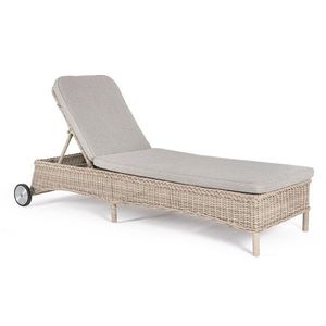 Sezlong cu perna si roti Jupiter, Bizzotto, 66 x 190 x 97 cm, aluminiu/fibre sintetice/ofelina, natural imagine