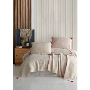 Set cuvertura pique dubla, Hermes - Tile Red, Şaheser, Bumbac imagine
