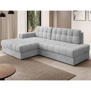 Coltar extensibil stanga 3 locuri ELTAP, LT-84MO, Blezalt, 240x150x82 cm, lemn/poliester, gri deschis imagine