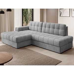 Coltar extensibil stanga 3 locuri ELTAP, LT-85MO, Blezalt, 240x150x82 cm, lemn/poliester, gri imagine
