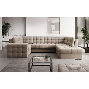 Coltar extensibil dreapta 5 locuri ELTAP, RT-18SO, Blewett, 299x198x82 cm, lemn/poliester, bej inchis imagine
