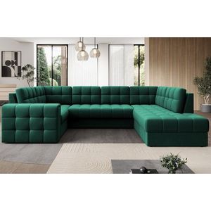 Coltar extensibil dreapta 5 locuri ELTAP, RT-35LU, Blewett, 299x198x82 cm, lemn/poliester, verde inchis imagine