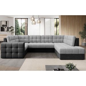 Coltar extensibil dreapta 5 locuri ELTAP, RT-84MO-97MO, Blewett, 299x198x82 cm, lemn/poliester, gri deschis/gri inchis imagine
