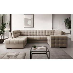 Coltar extensibil stanga 5 locuri ELTAP, LT-18SO, Blewett, 299x198x82 cm, lemn/poliester, bej inchis imagine