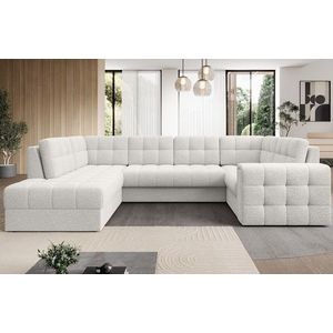 Coltar extensibil stanga 5 locuri ELTAP, LT-01ROY, Blewett, 299x198x82 cm, lemn/poliester, alb imagine