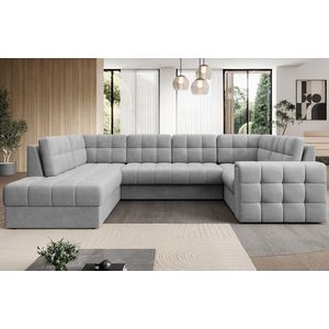 Coltar extensibil stanga 5 locuri ELTAP, LT-85MO, Blewett, 299x198x82 cm, lemn/poliester, gri deschis imagine