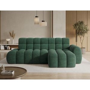 Coltar extensibil stanga 3 locuri ELTAP, Ceedro, 283x165x98 cm, lemn/poliester, verde inchis imagine