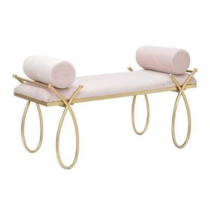 Bancheta Ribbon Pink, Mauro Ferretti, 112.5 x 49 x 53 cm, fier/poliester imagine