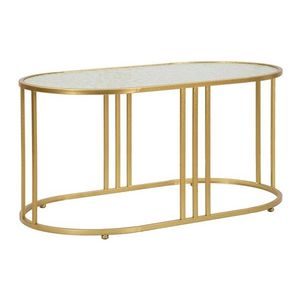 Masuta de cafea Antalia, Mauro Ferretti, 90x50x45 cm, fier/sticla, auriu imagine