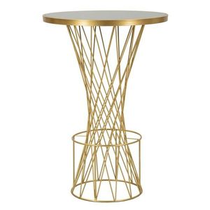Masa de bar Tower, Mauro Ferretti, 70x103 cm, fier/sticla, auriu/negru imagine
