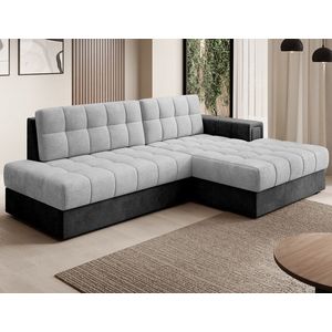 Coltar extensibil dreapta 3 locuri ELTAP, RT-84MO-97MO, Blezalt, 240x150x82 cm, lemn/poliester, gri deschis/gri inchis imagine