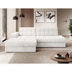 Coltar extensibil stanga 3 locuri ELTAP, LT-01ROY, Blezalt, 240x150x82 cm, lemn/poliester, alb imagine