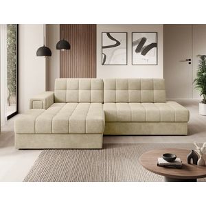 Coltar extensibil stanga 3 locuri ELTAP, LT-04MO, Blezalt, 240x150x82 cm, lemn/poliester, bej imagine