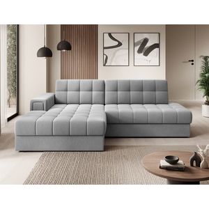 Coltar extensibil stanga 3 locuri ELTAP, LT-04SO, Blezalt, 240x150x82 cm, lemn/poliester, gri deschis imagine