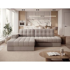 Coltar extensibil stanga 3 locuri ELTAP, LT-18SO, Blezalt, 240x150x82 cm, lemn/poliester, bej deschis imagine