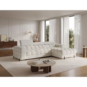 Coltar extensibil dreapta 3 locuri ELTAP, RT-01ROY, Felro, 285x181x93 cm, lemn/poliester, alb imagine