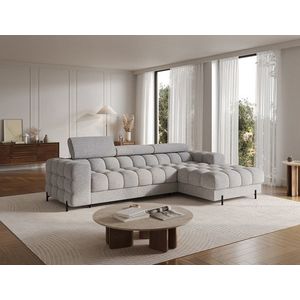 Coltar extensibil dreapta 3 locuri ELTAP, RT-03PEL, Felro, 285x181x93 cm, lemn/poliester, gri deschis imagine