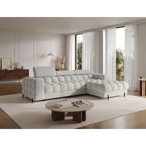 Coltar extensibil dreapta 3 locuri ELTAP, RT-03ROY, Felro, 285x181x93 cm, lemn/poliester, gri deschis imagine