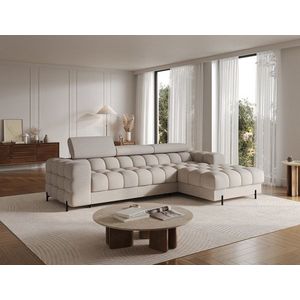 Coltar extensibil dreapta 3 locuri ELTAP, RT-18ROY, Felro, 285x181x93 cm, lemn/poliester, bej imagine