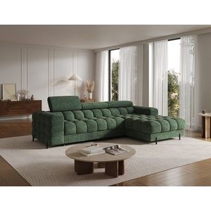 Coltar extensibil dreapta 3 locuri ELTAP, RT-35AMO, Felro, 285x181x93 cm, lemn/poliester, verde inchis imagine