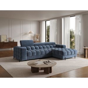 Coltar extensibil dreapta 3 locuri ELTAP, RT-40AU, Felro, 285x181x93 cm, lemn/poliester, albastru imagine