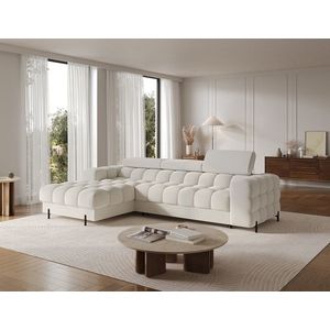 Coltar extensibil dreapta 3 locuri ELTAP, LT-01ROY, Felro, 285x181x93 cm, lemn/poliester, alb imagine