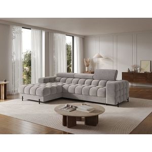 Coltar extensibil dreapta 3 locuri ELTAP, LT-04AU, Felro, 285x181x93 cm, lemn/poliester, gri imagine